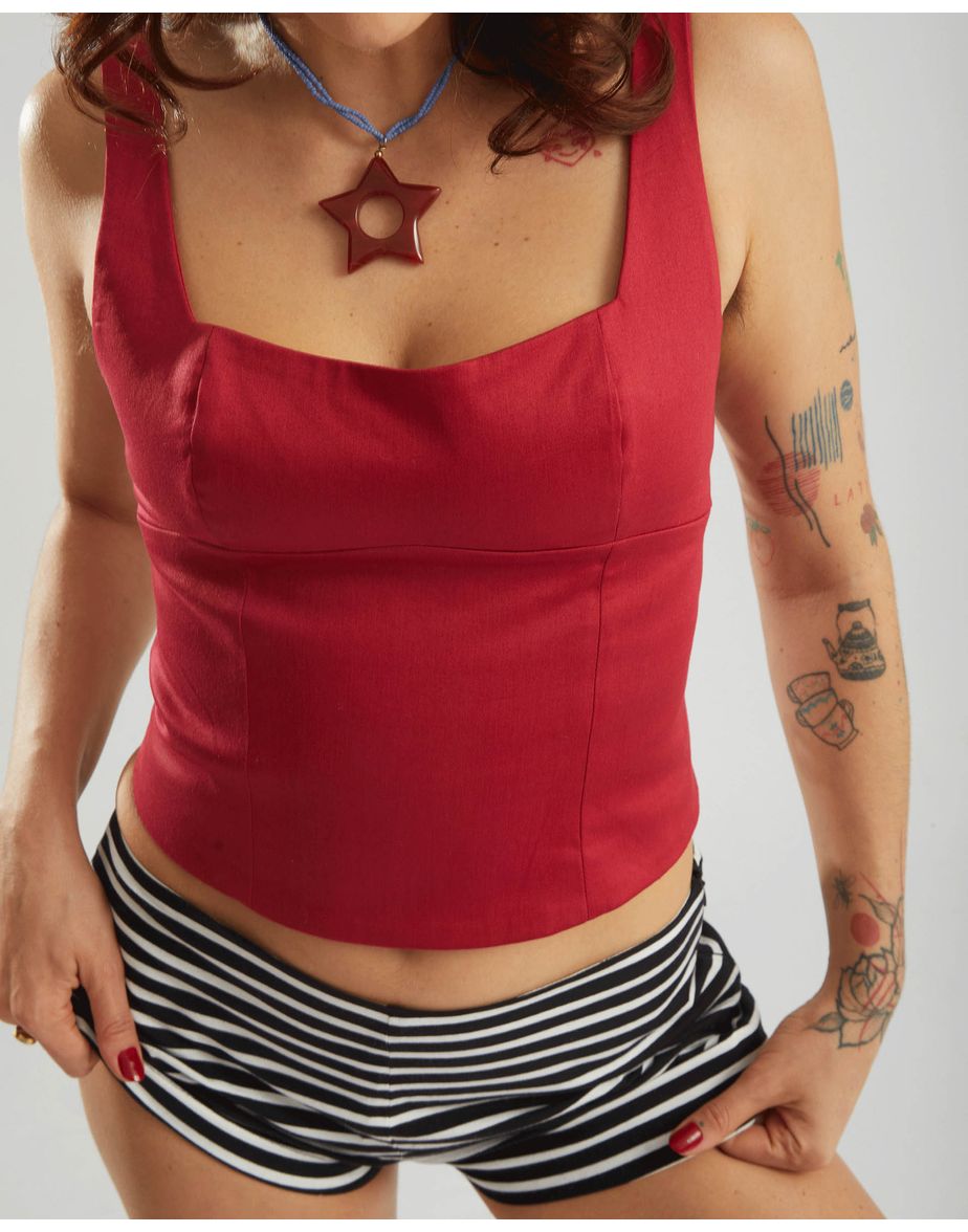 Blusa corselet sophia de lucca vermelho