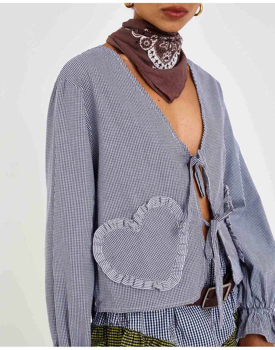 Blusa vichy love lov xadrez azul