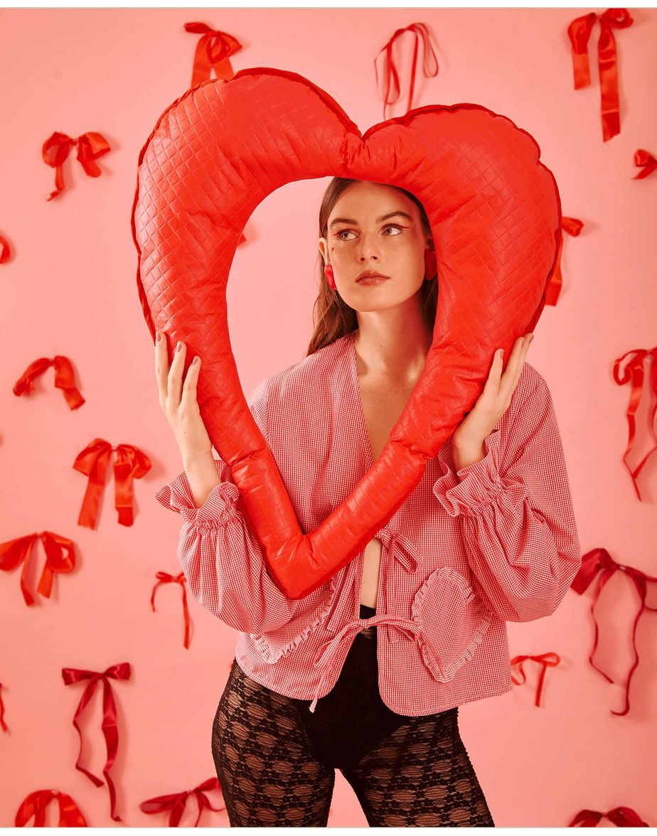 Blusa vichy love lov xadrez vermelho