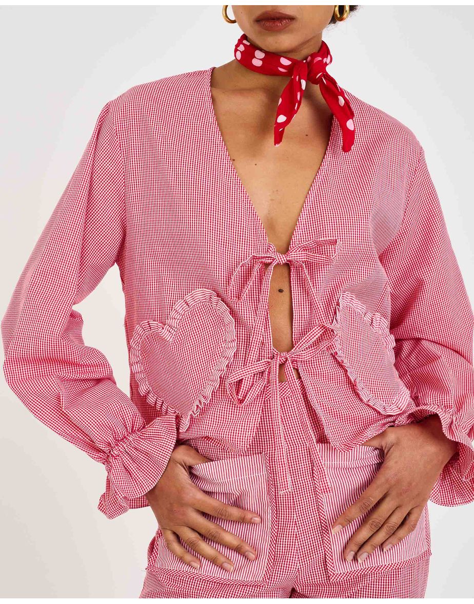 Blusa vichy love lov xadrez vermelho