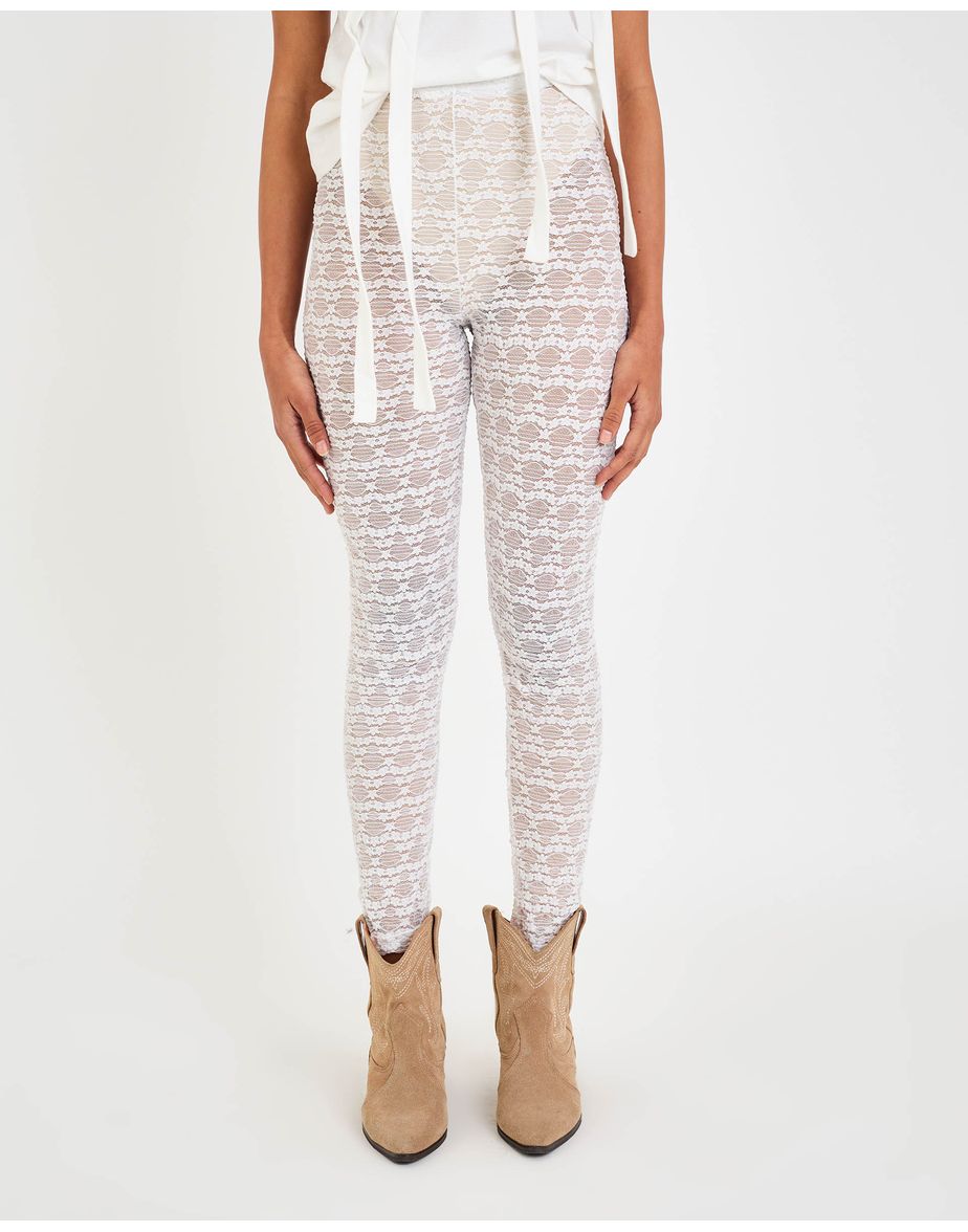 Legging renda lov off-white