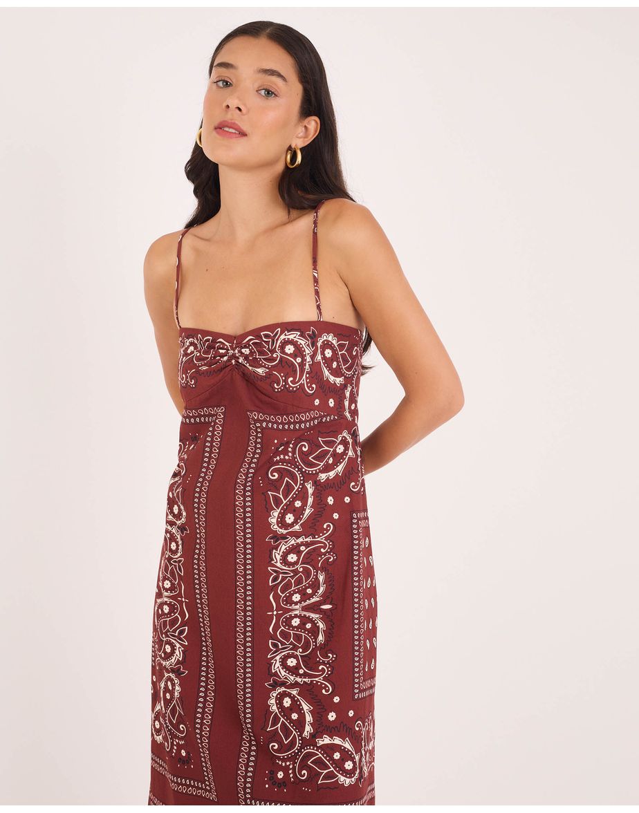 Vestido bandana tex estampado