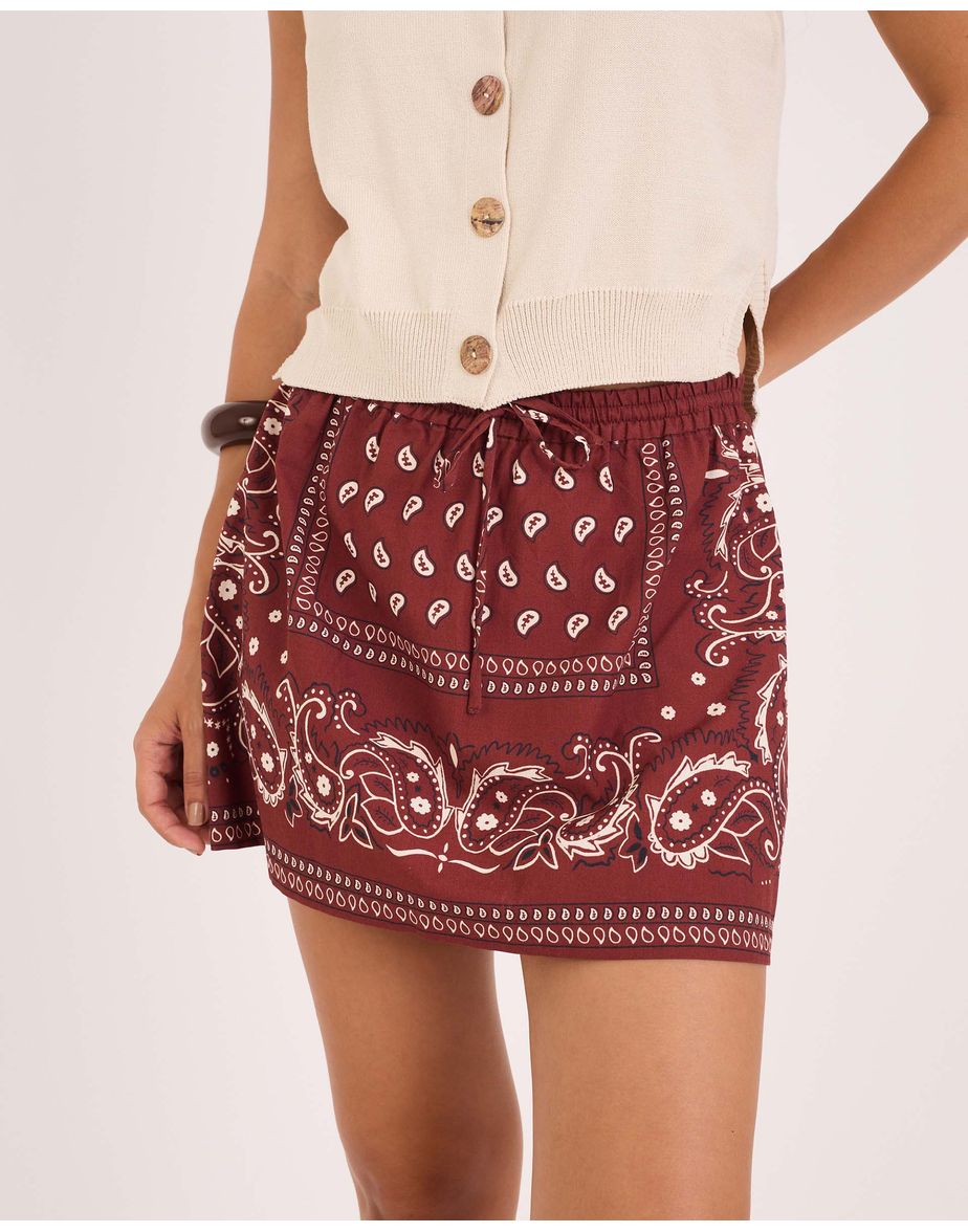 Saia bandana tex estampado