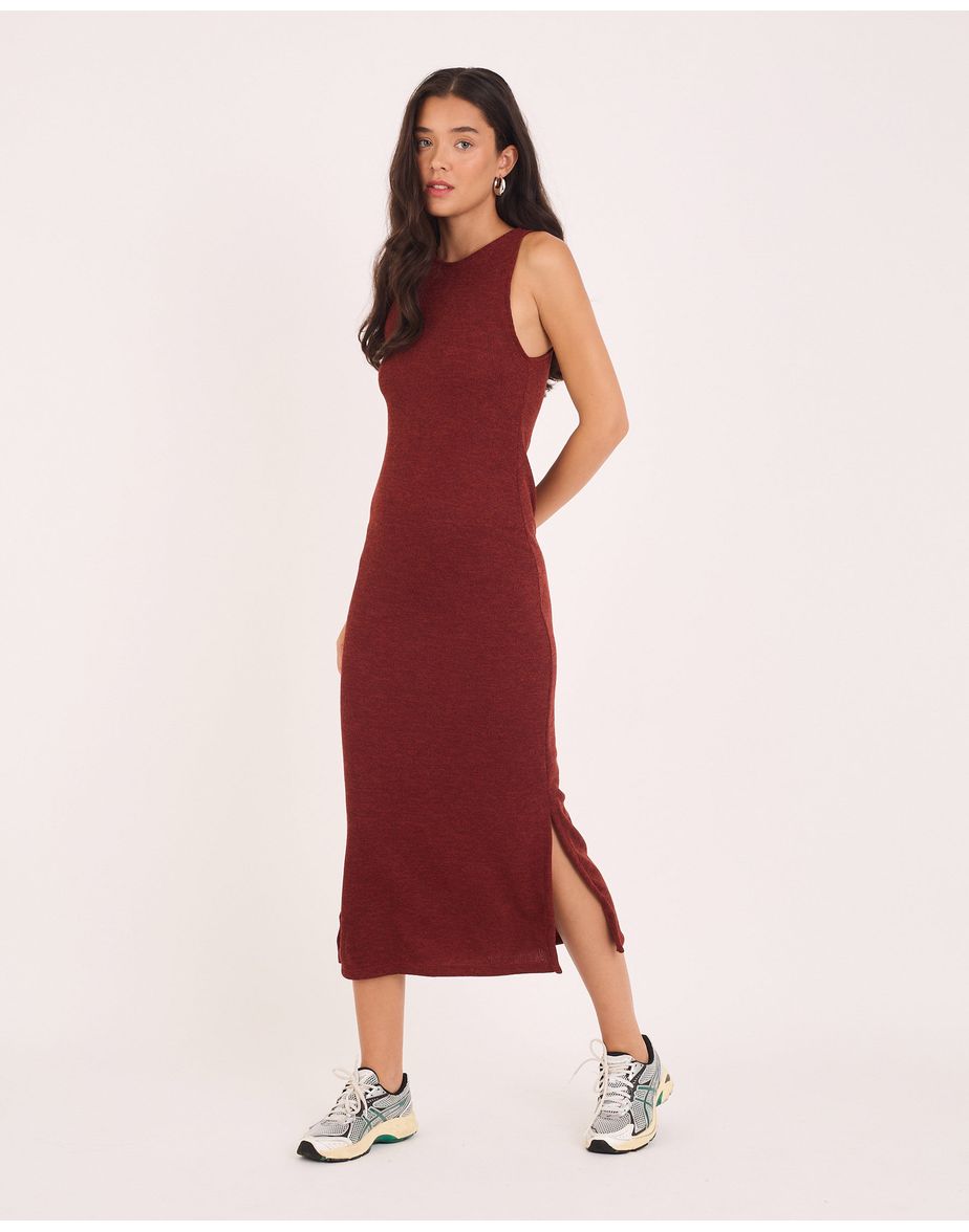 Vestido retro tex marrom
