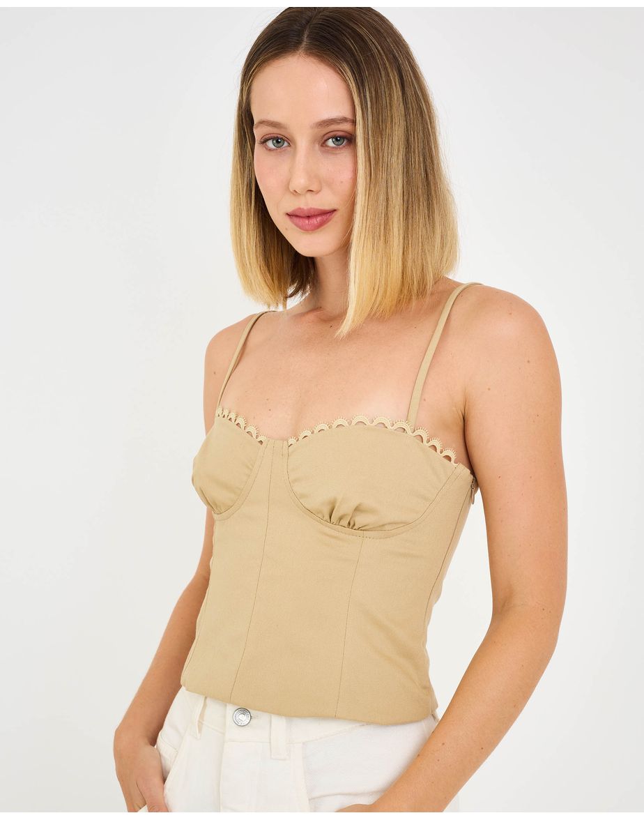 Blusa corset nox bege
