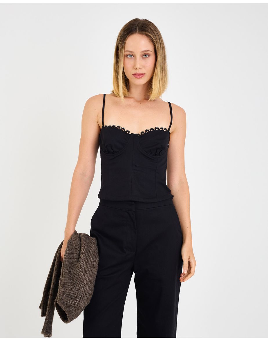 Blusa corset nox preto