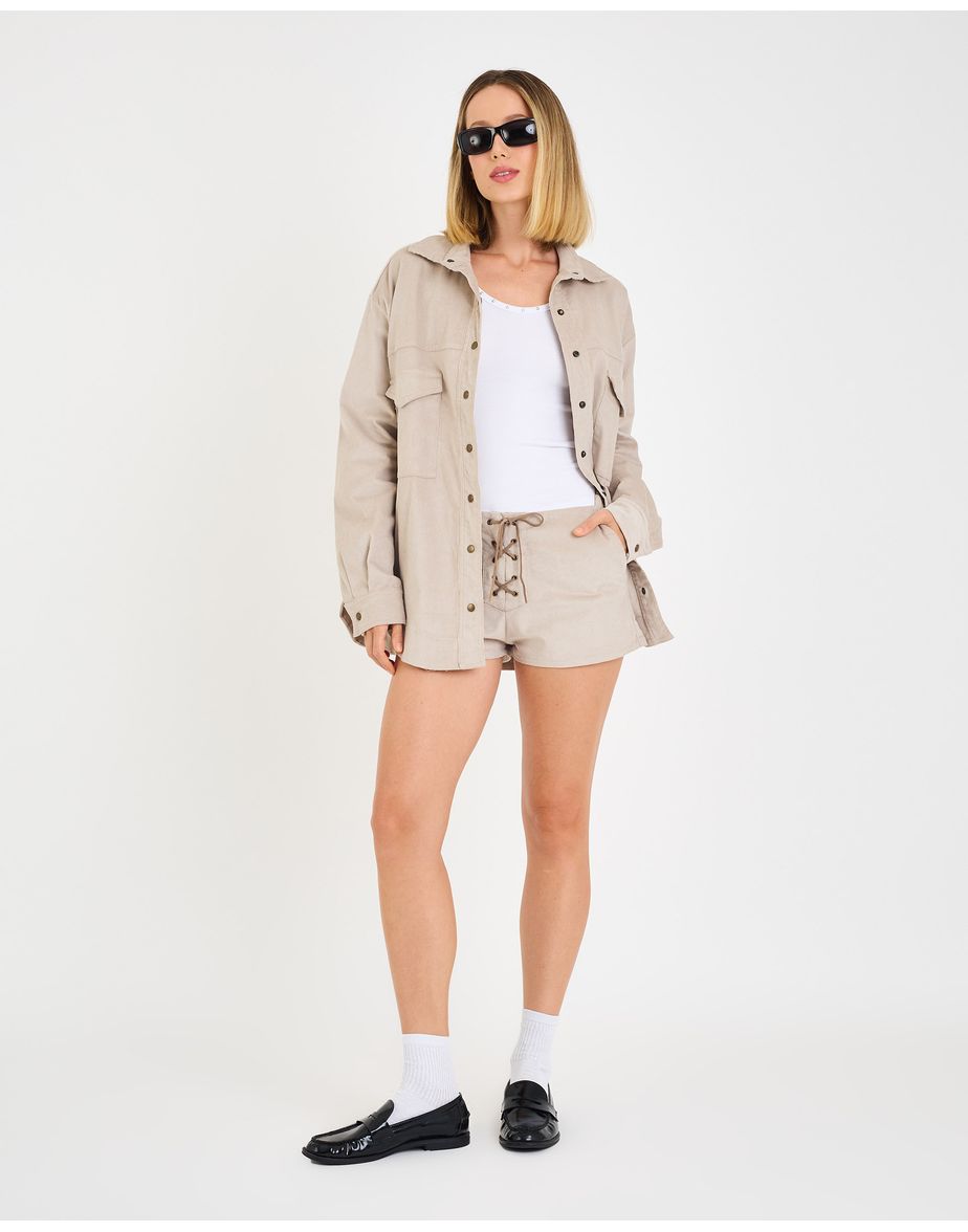 Short veludo eve cinza
