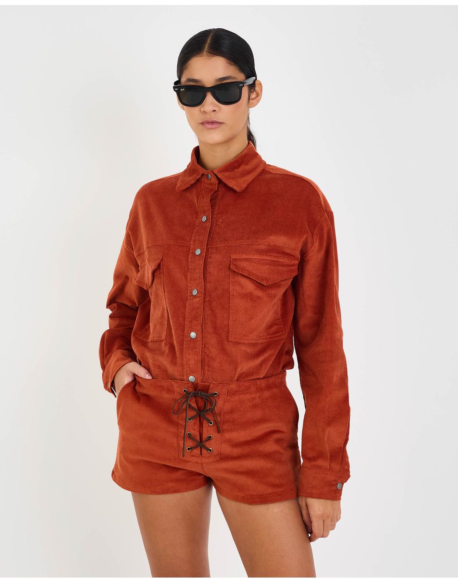 Camisa veludo eve marrom