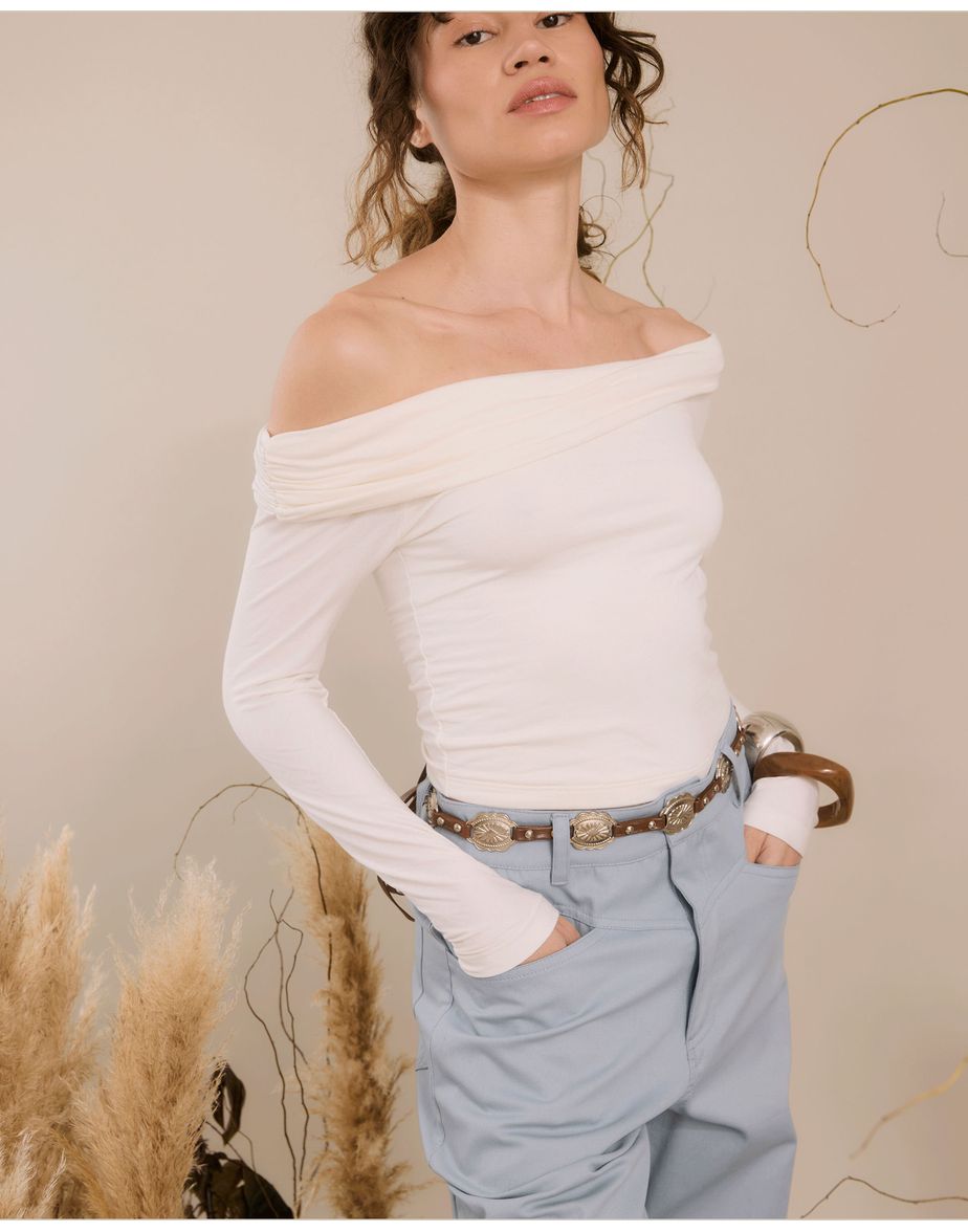 Blusa ombro ara off-white