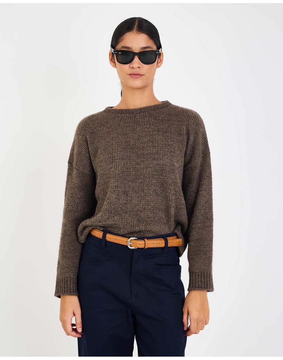 Casaco tricot ara marrom