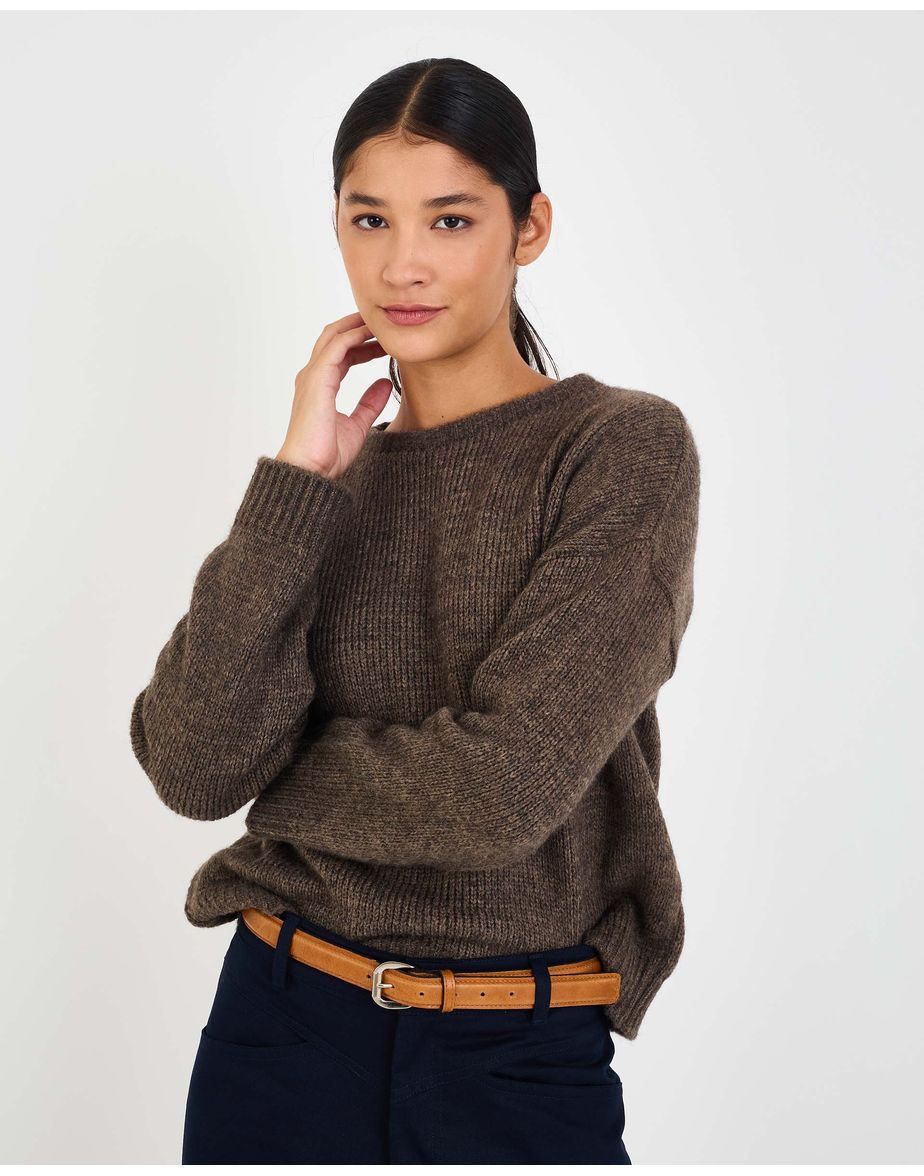 Casaco tricot ara marrom