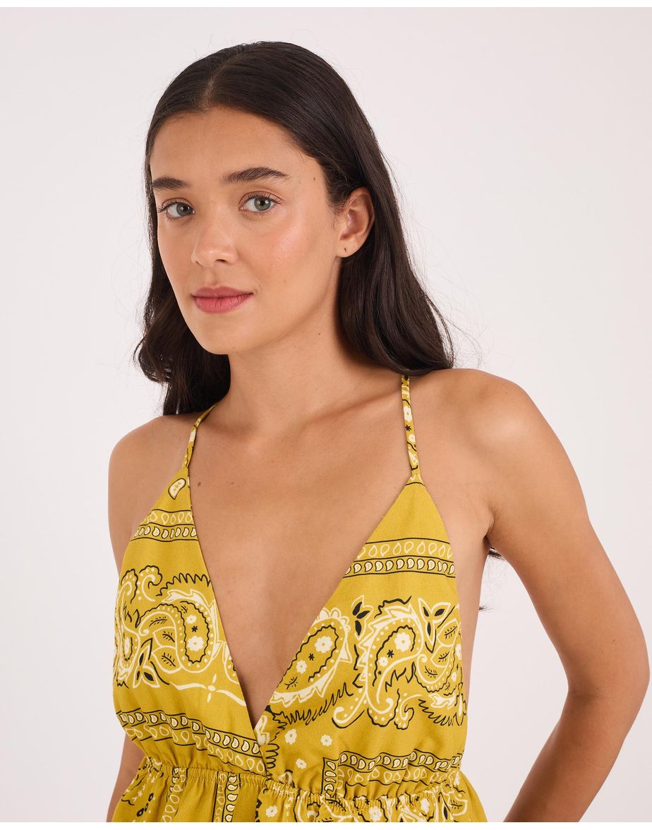 Top bandana tex estampado verde