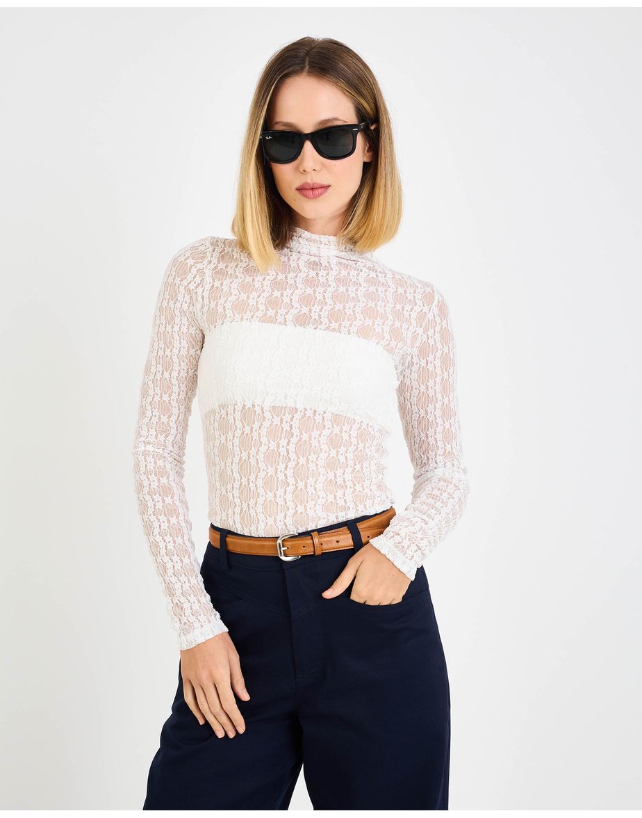 Blusa renda coz off-white