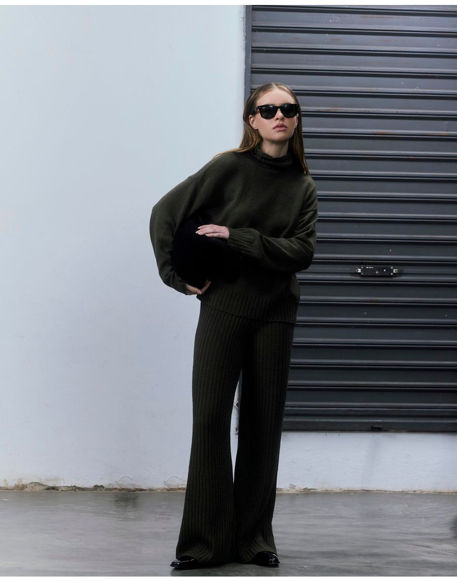 Calça tricô fal verde