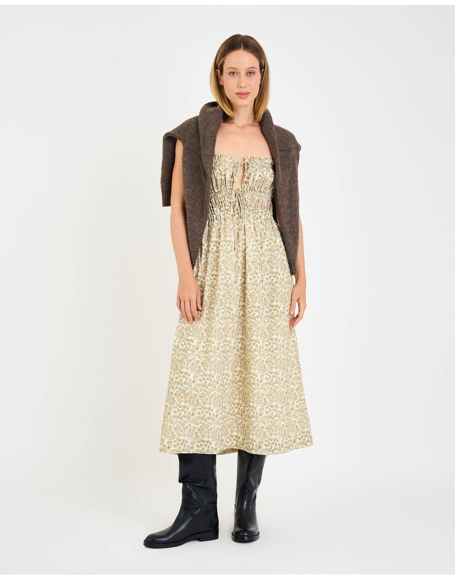 Vestido liberty coz  estampado