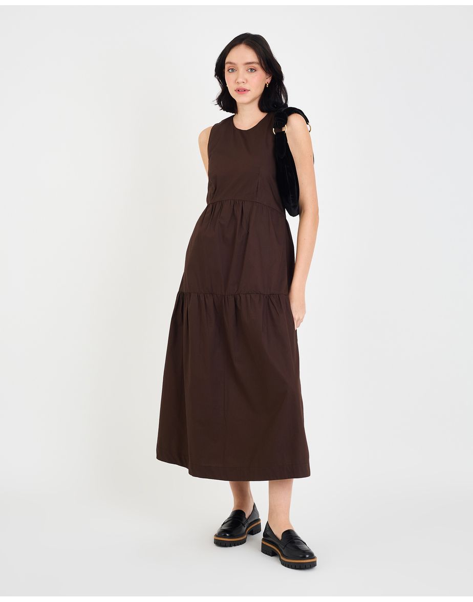 Vestido mahdi fal marrom