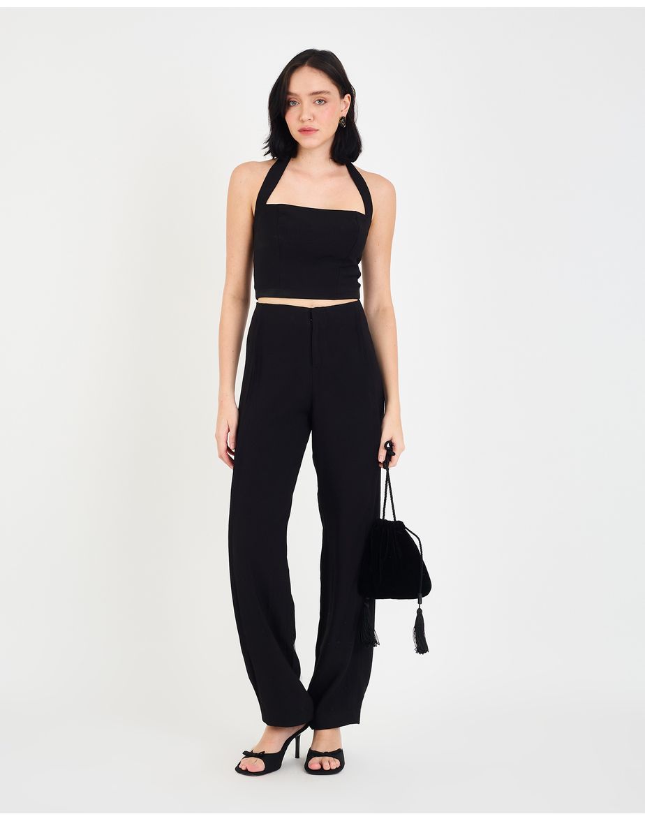 Calça nervura fal preto