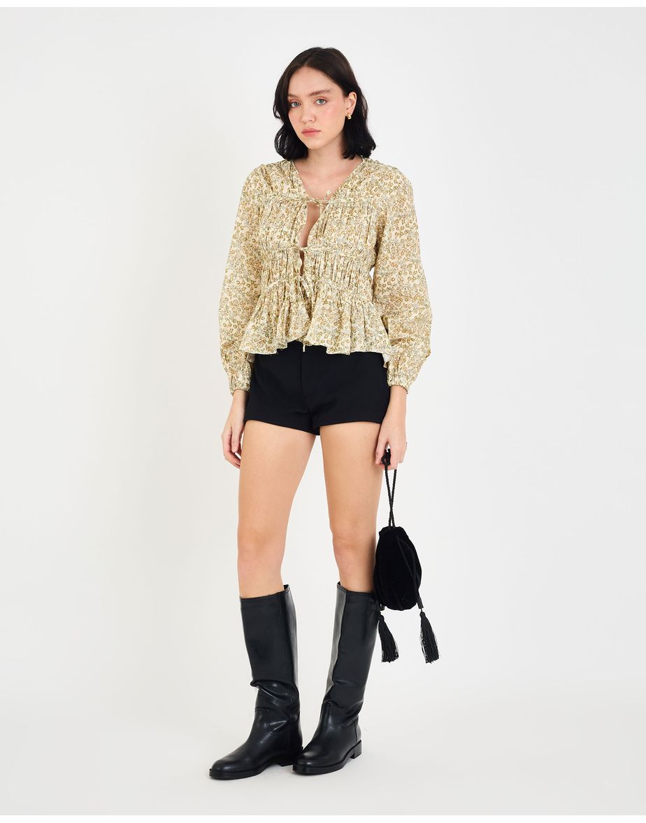 Short alfaiataria fal preto