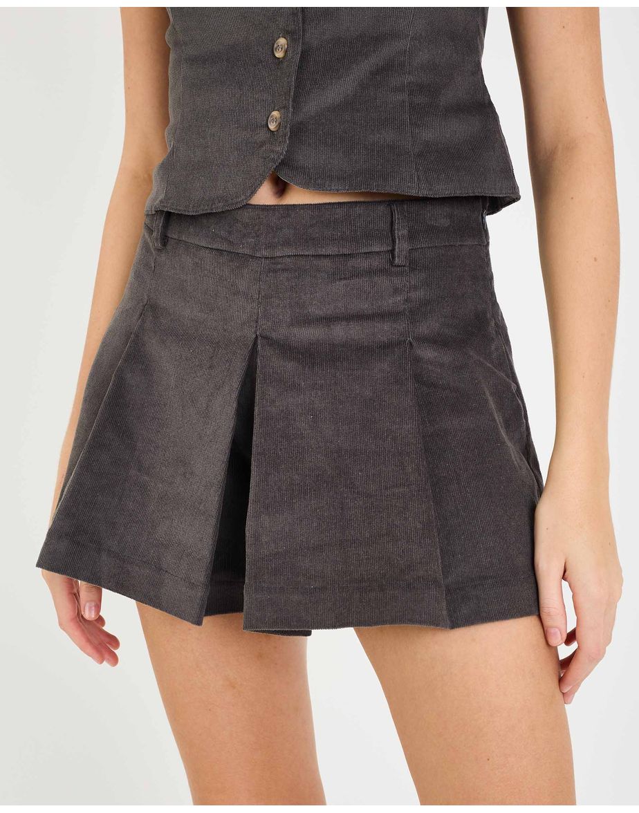 Short veludo fal cinza