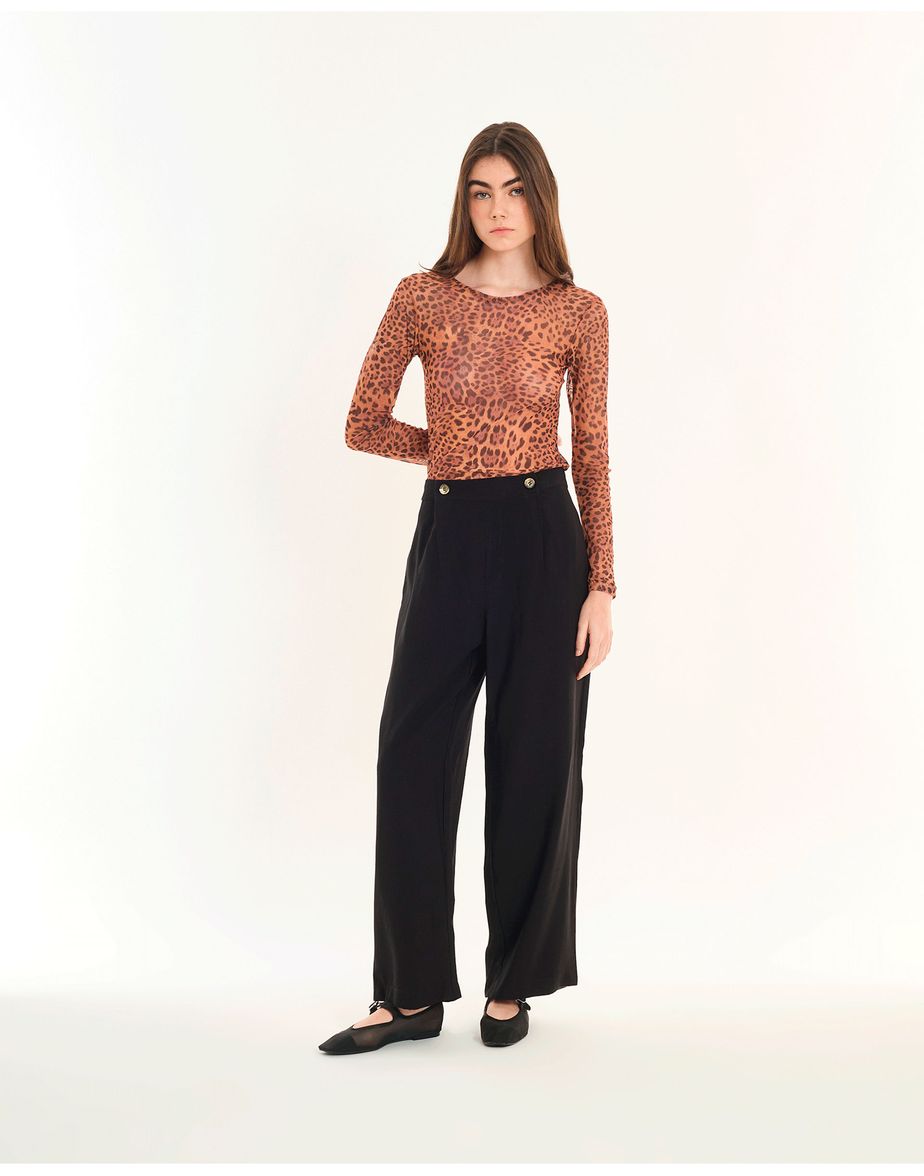 Blusa tule onça inv estampado