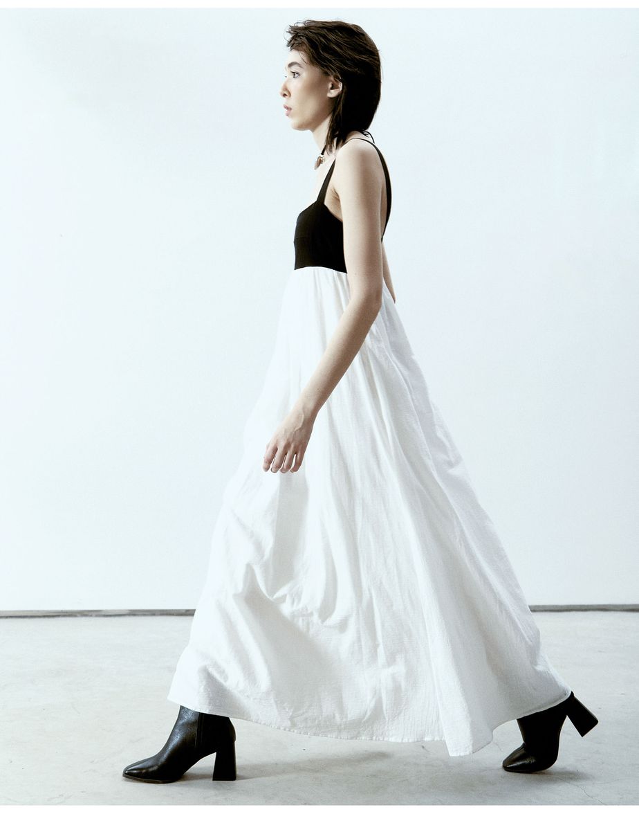 Vestido bicolor inv off-white