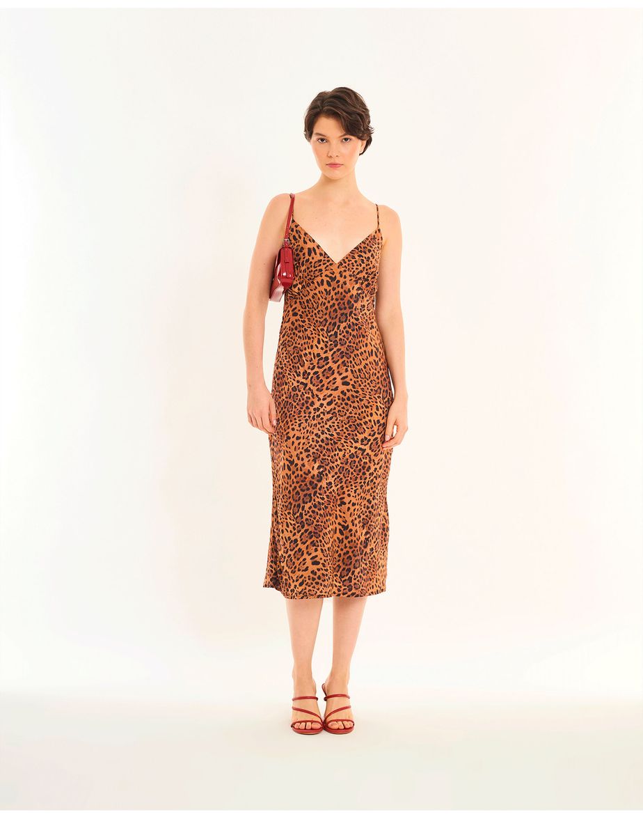 Vestido onça inv estampado