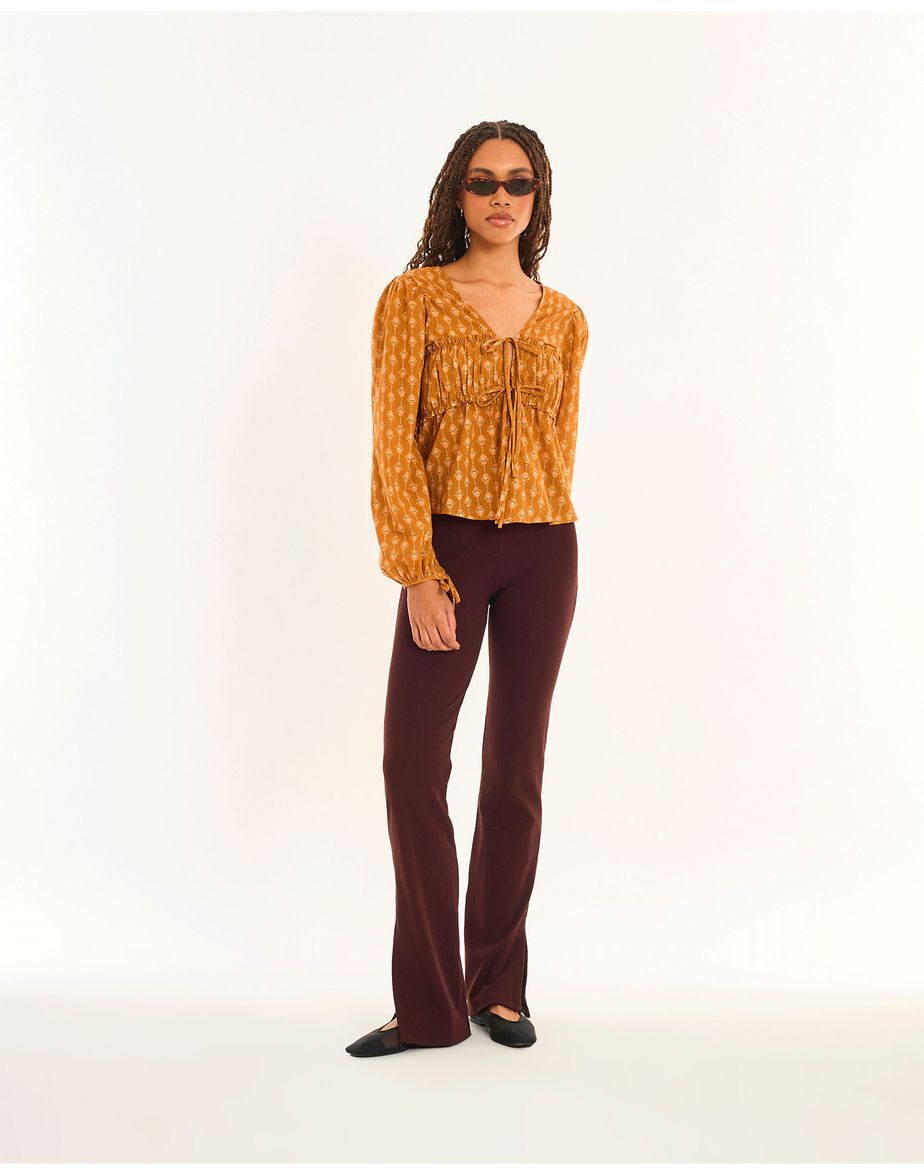 Calça bandage inv marrom