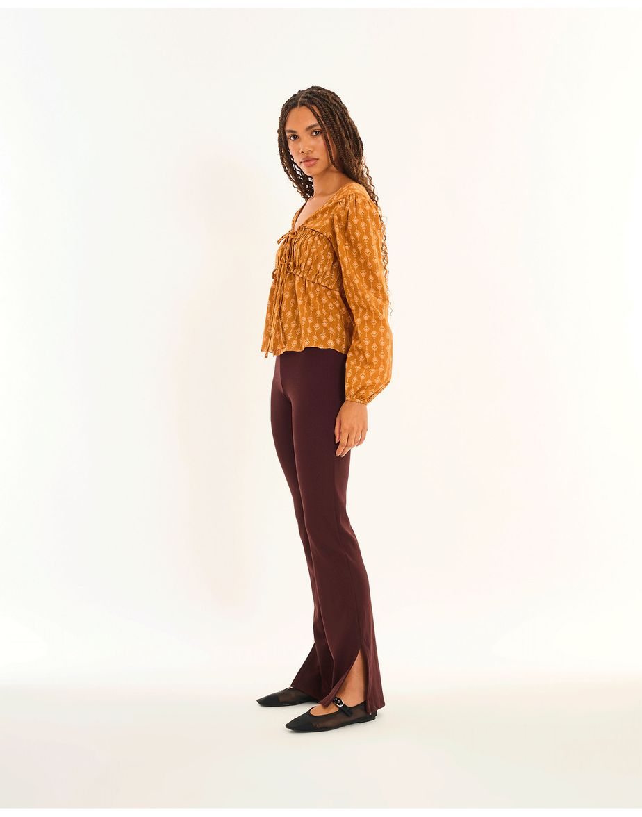 Calça bandage inv marrom