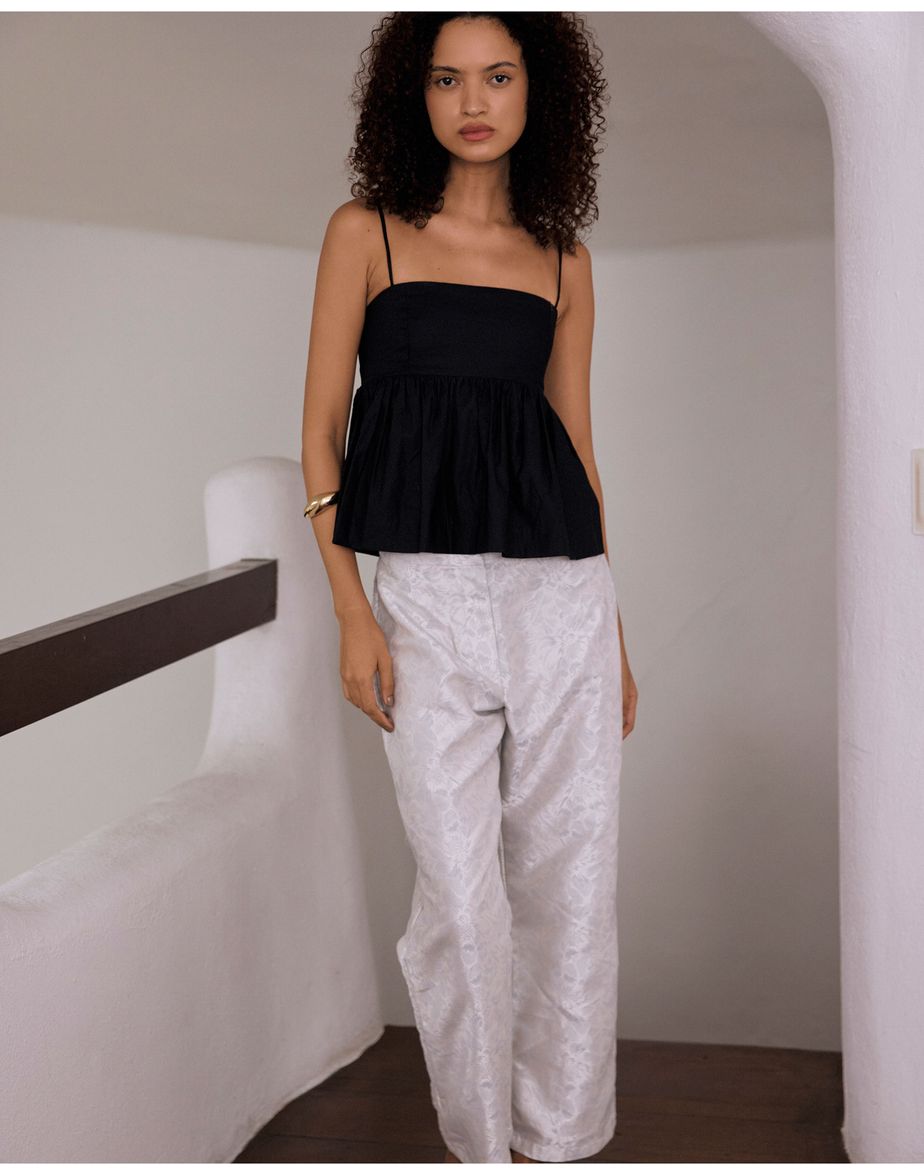 Calça jacquard riv azul