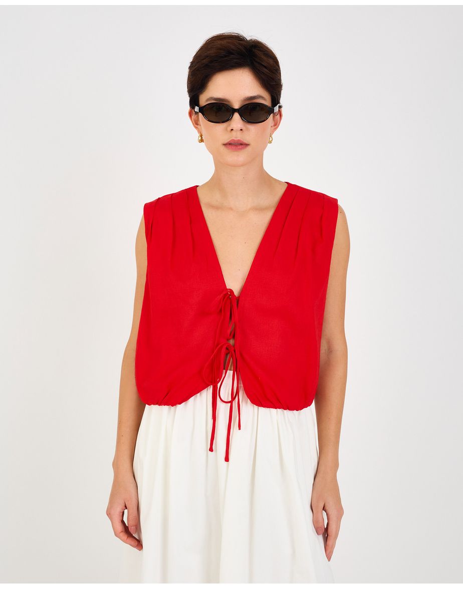 Top colete ess vermelho