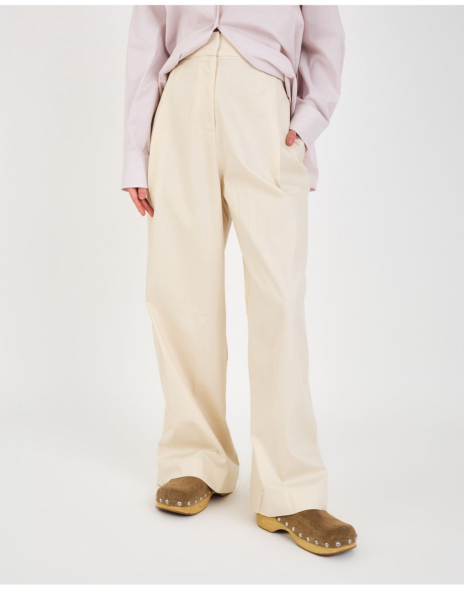 Calça high ties bege