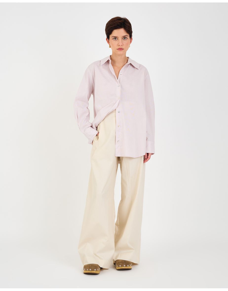 Calça high ties bege