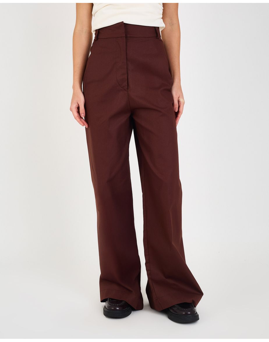 Calça high ties marrom