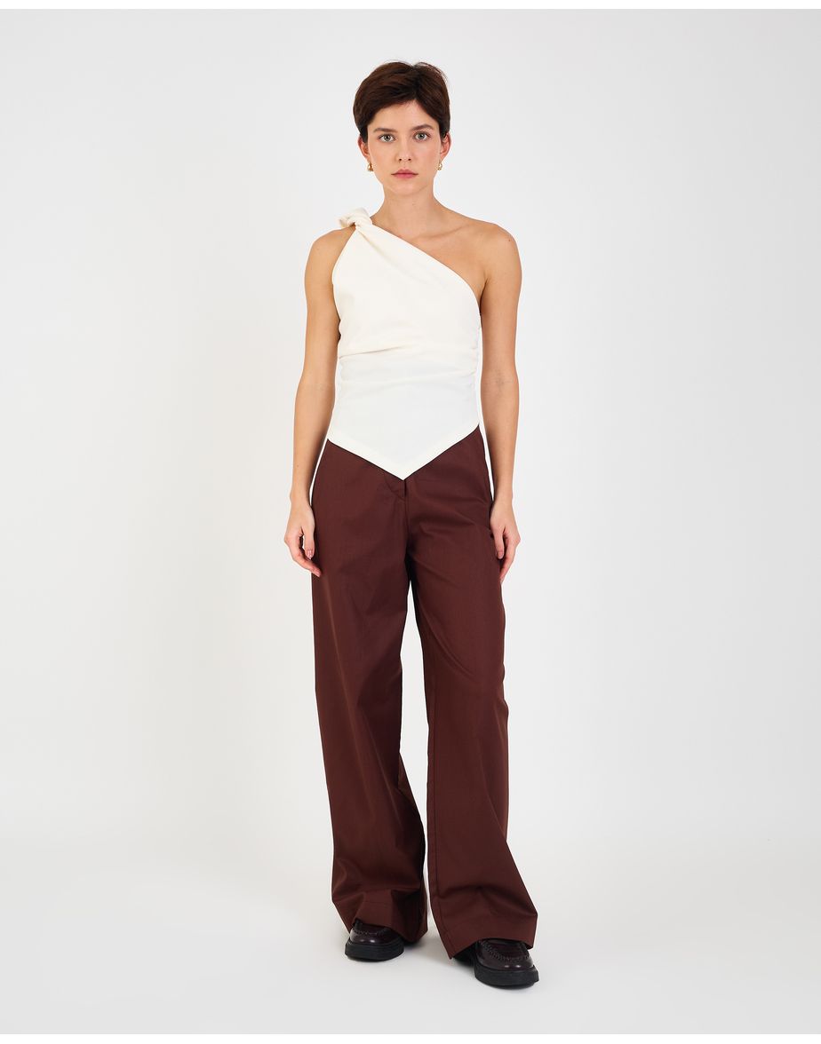 Calça high ties marrom
