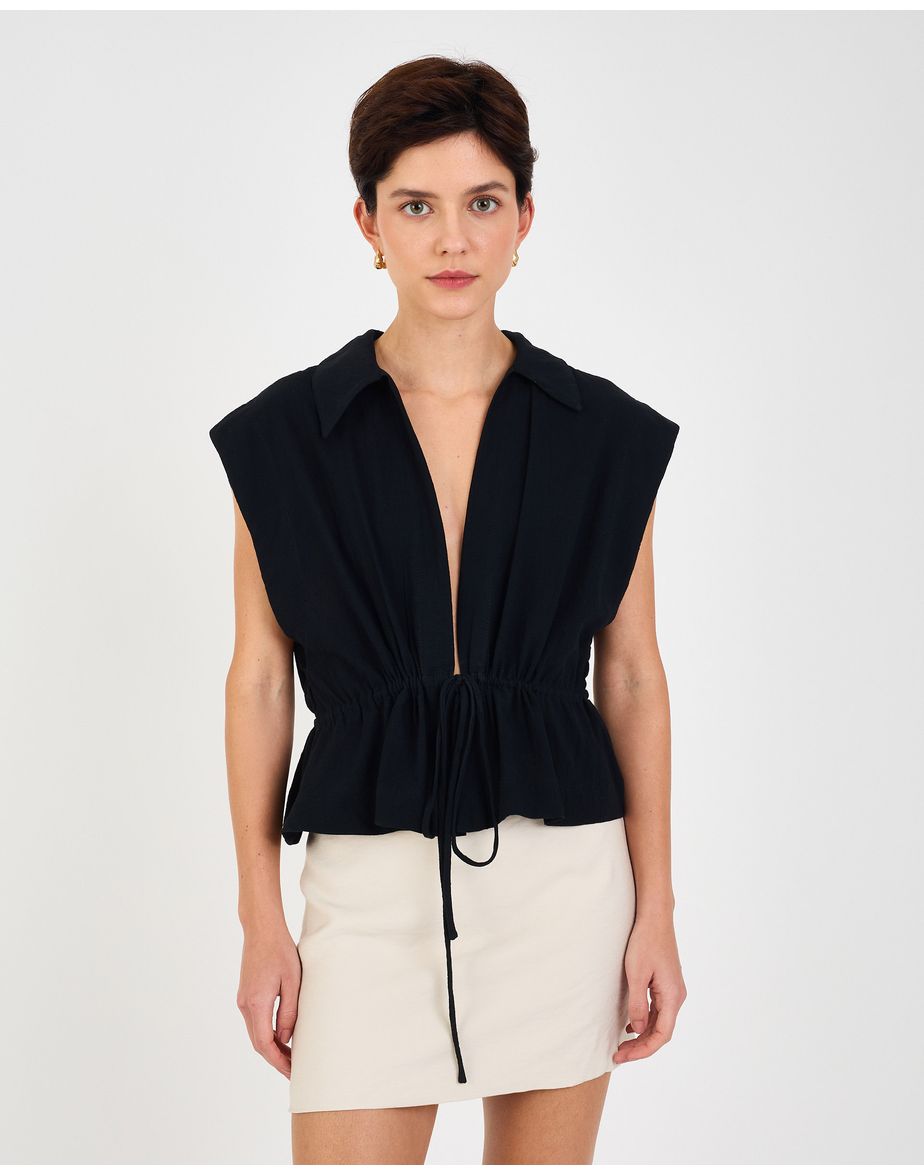 Blusa amarração ess preto