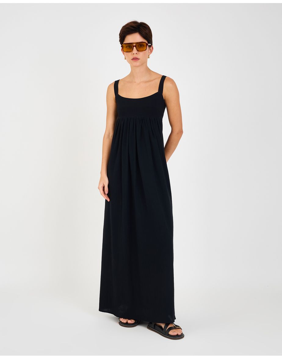 Vestido bicolor min preto