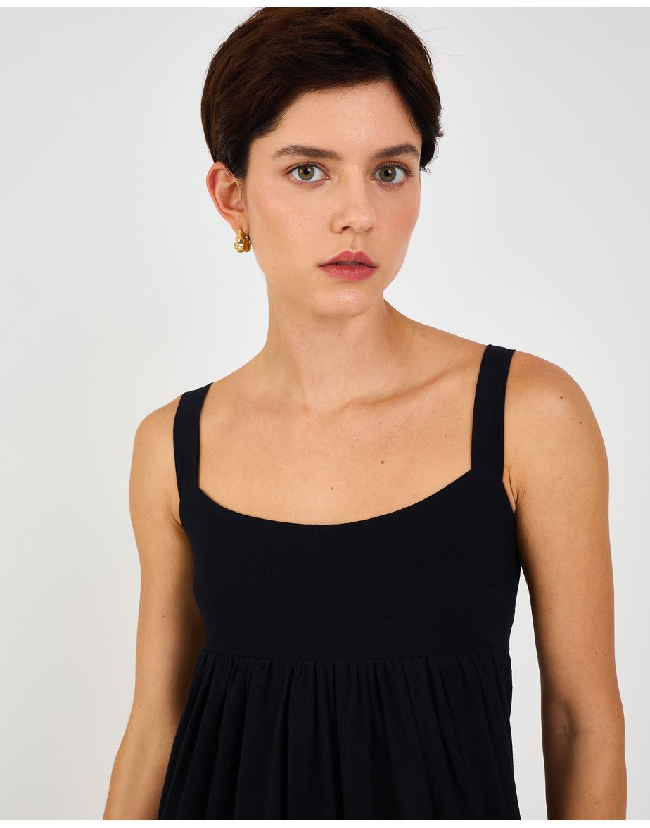Vestido bicolor min preto