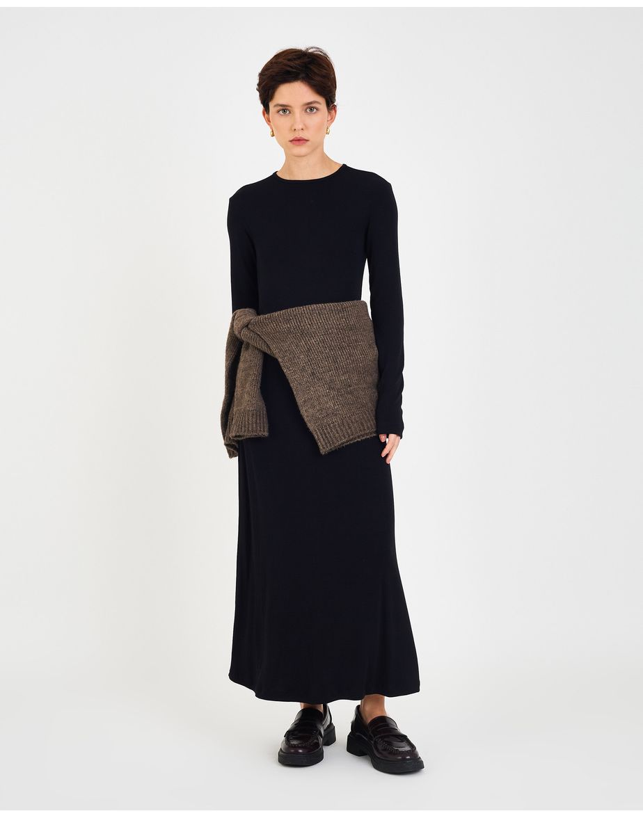 Vestido basico mid preto