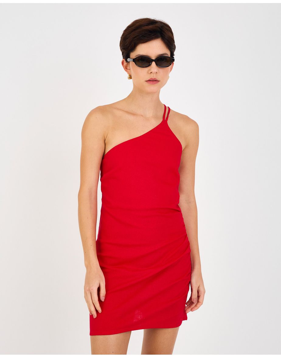 Vestido ombro par vermelho