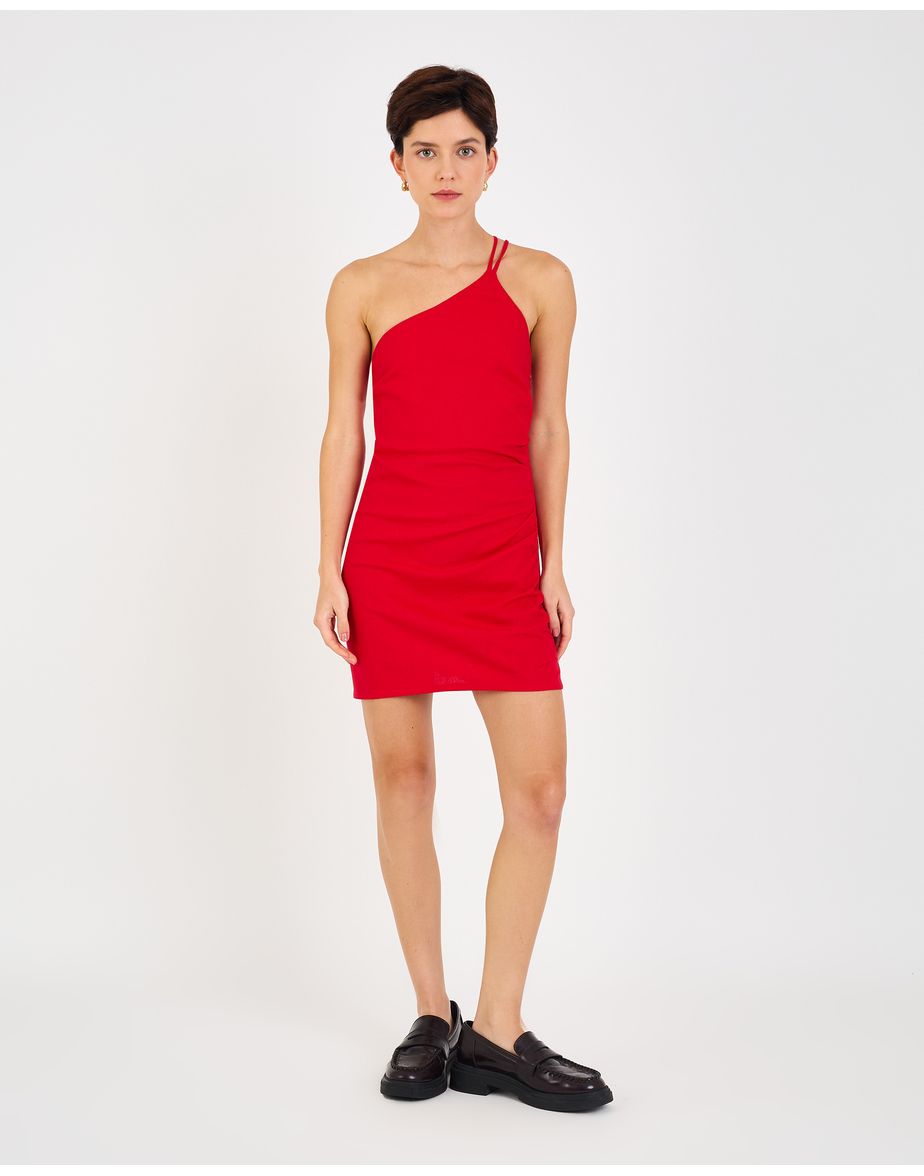 Vestido ombro par vermelho