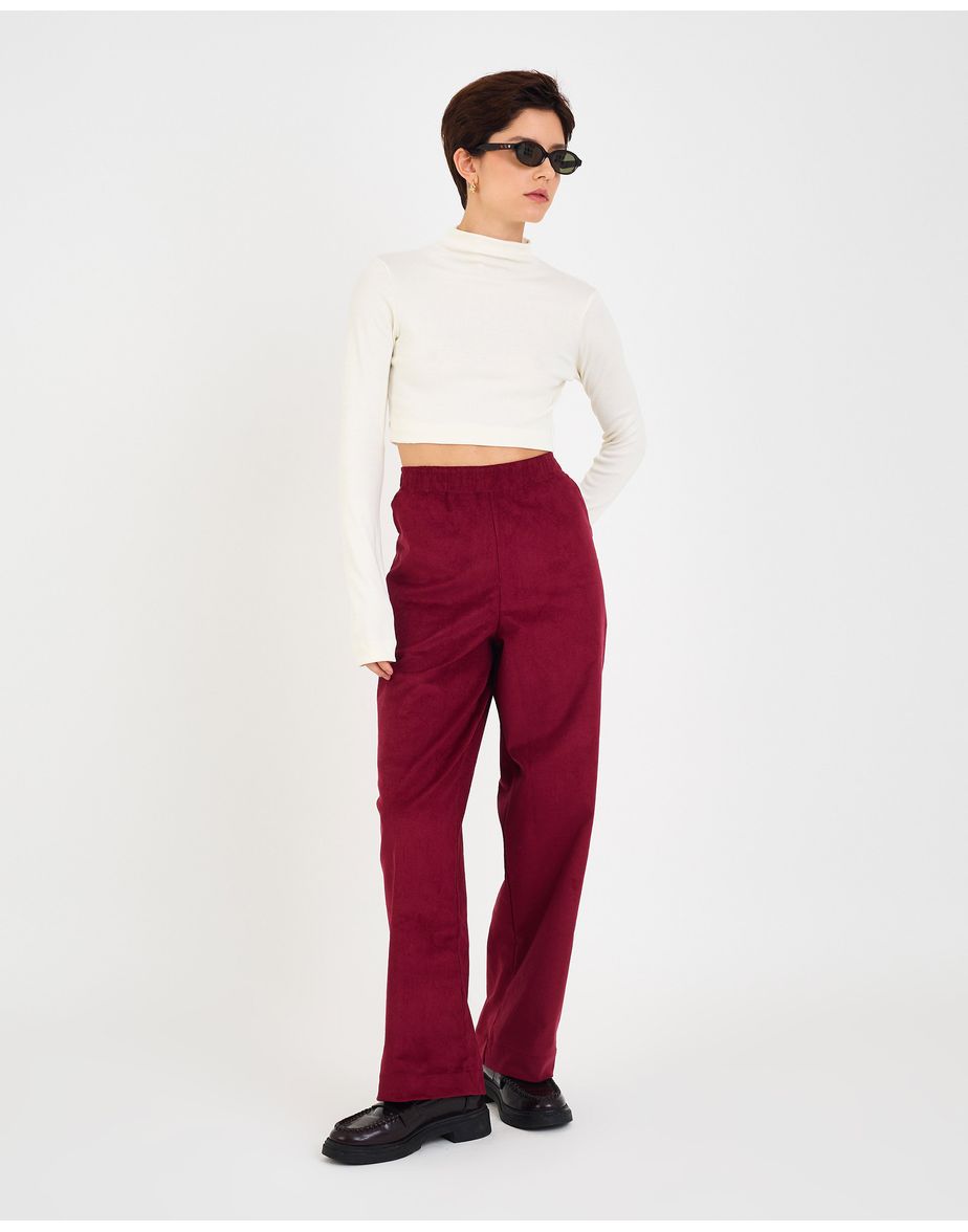 Calça veludo fun vinho