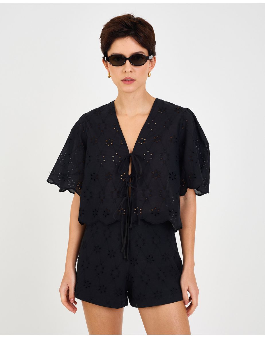 Blusa voil won preto
