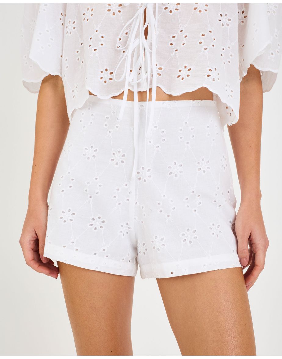 Short voil won branco