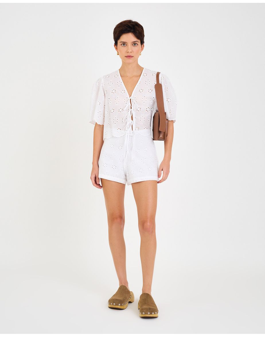 Short voil won branco
