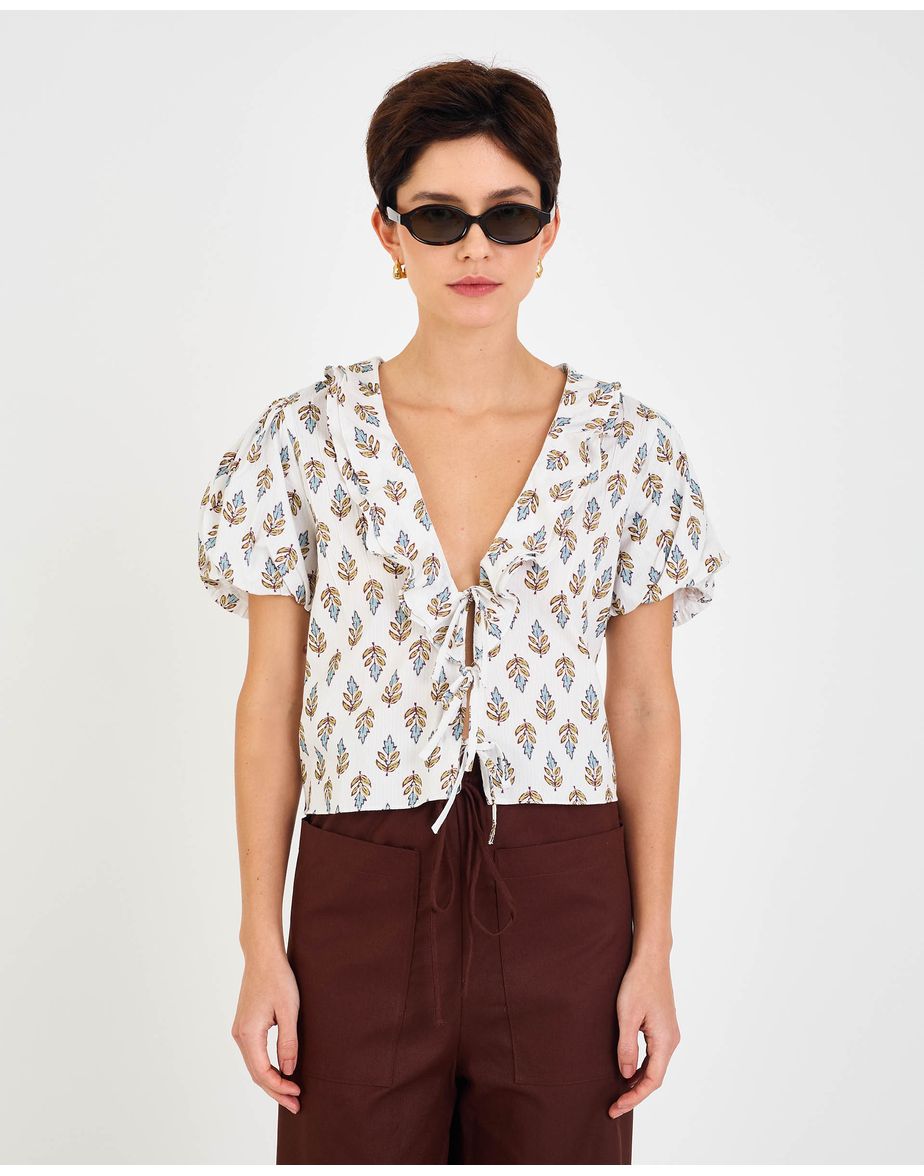 Blusa camadas ala estampado