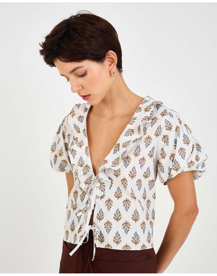 Blusa camadas ala estampado