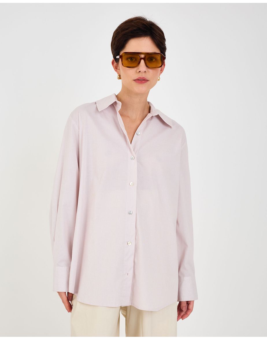Camisa listras tic listrado rosa