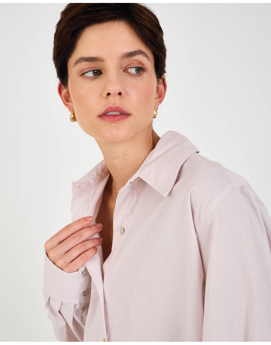 Camisa listras tic listrado rosa