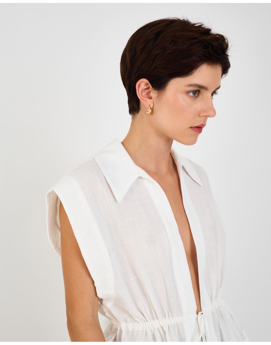 Blusa amarração ess off-white