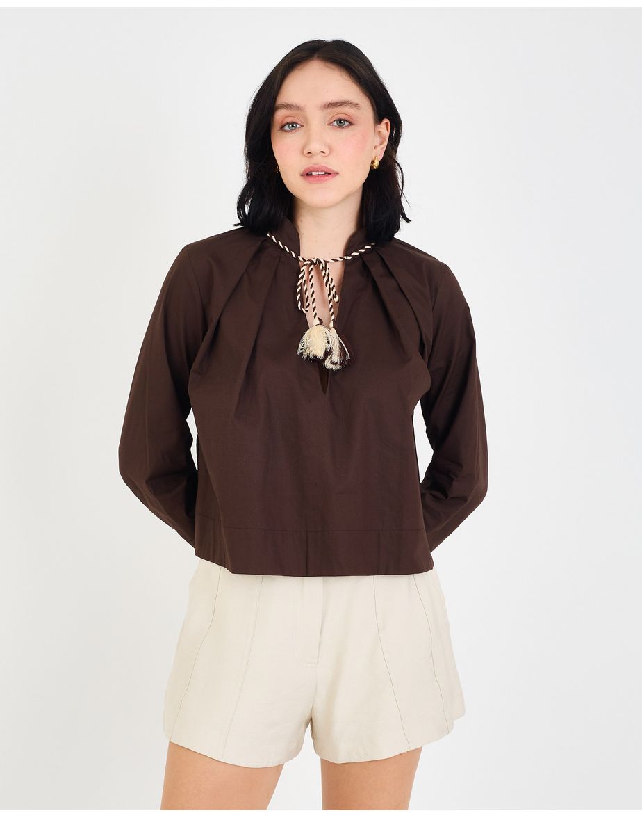 Blusa mahdi fal marrom